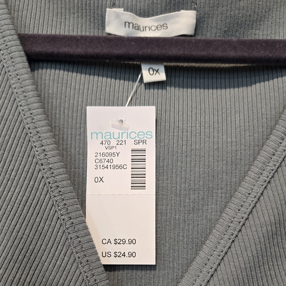 NWT Maurices Ribbed Tank - 0X - Picture 3 of 4